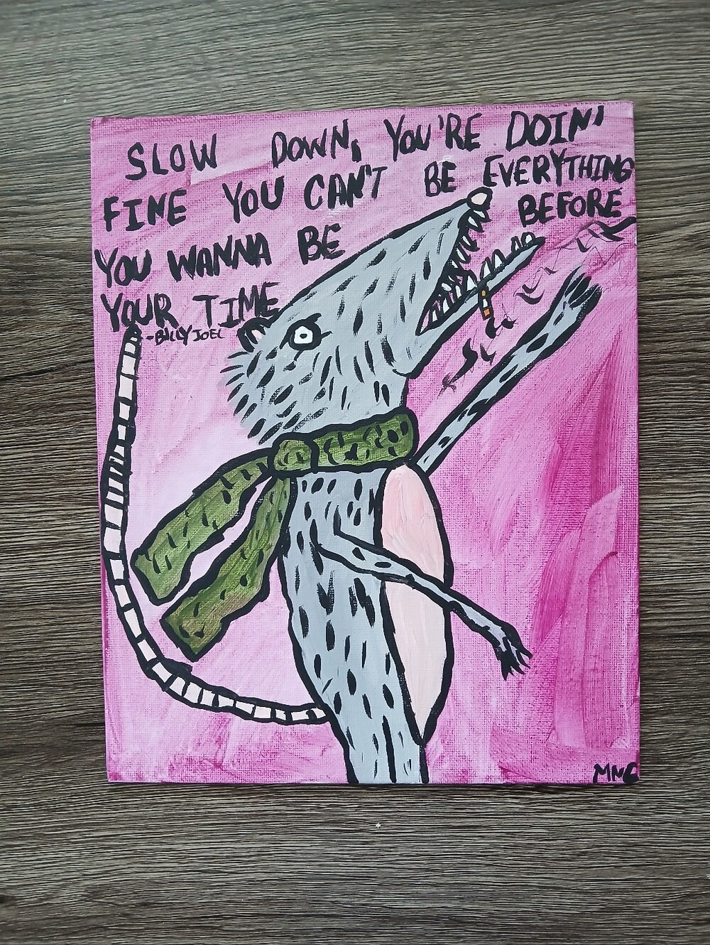 Possum With Billy Joel Song Painting